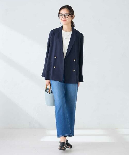 a.v.v / アー・ヴェ・ヴェ セットアップ | 【接触冷感/UVカット】リネンライクダブルブレストジャケット【セットアップ対応/アンチピリング】 | 詳細3