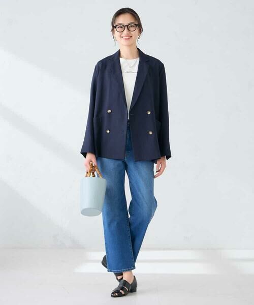 a.v.v / アー・ヴェ・ヴェ セットアップ | 【接触冷感/UVカット】リネンライクダブルブレストジャケット【セットアップ対応/アンチピリング】 | 詳細4