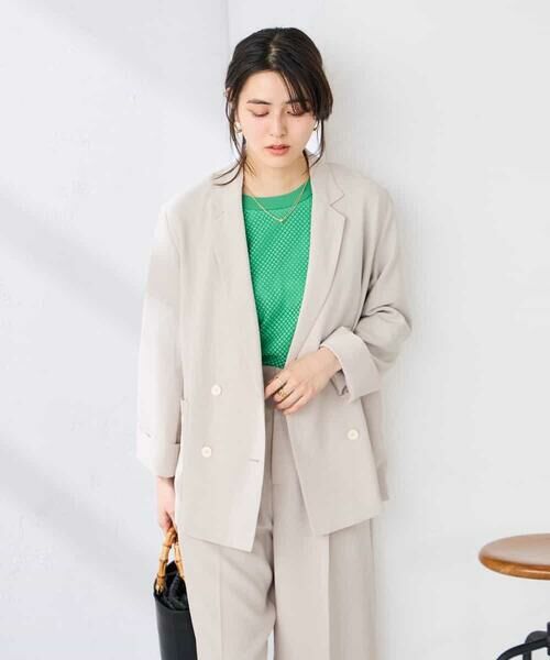 a.v.v / アー・ヴェ・ヴェ セットアップ | 【接触冷感/UVカット】リネンライクダブルブレストジャケット【セットアップ対応/アンチピリング】 | 詳細7