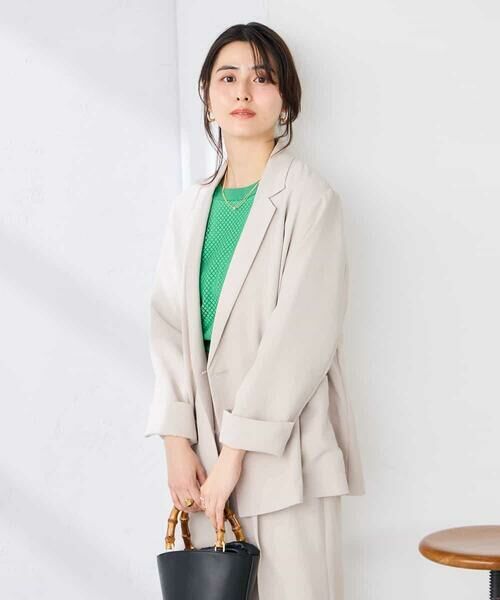 a.v.v / アー・ヴェ・ヴェ セットアップ | 【接触冷感/UVカット】リネンライクダブルブレストジャケット【セットアップ対応/アンチピリング】 | 詳細8