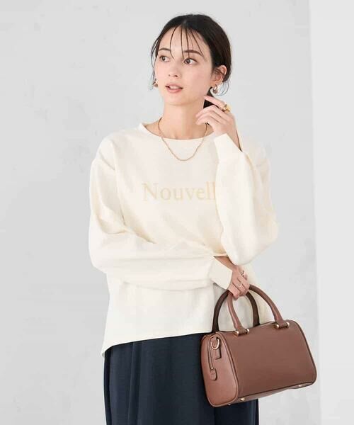 a.v.v / アー・ヴェ・ヴェ カットソー | フロッキープリントプルオーバー（アイボリー）