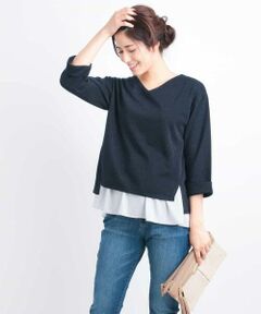 a.v.v / アー・ヴェ・ヴェ カットソー | ラメデザインレイヤードトップス[WEB限定サイズ]
