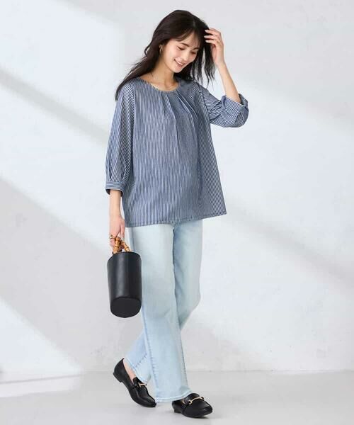 a.v.v / アー・ヴェ・ヴェ カットソー | タックスリーブストライプカットソー | 詳細5