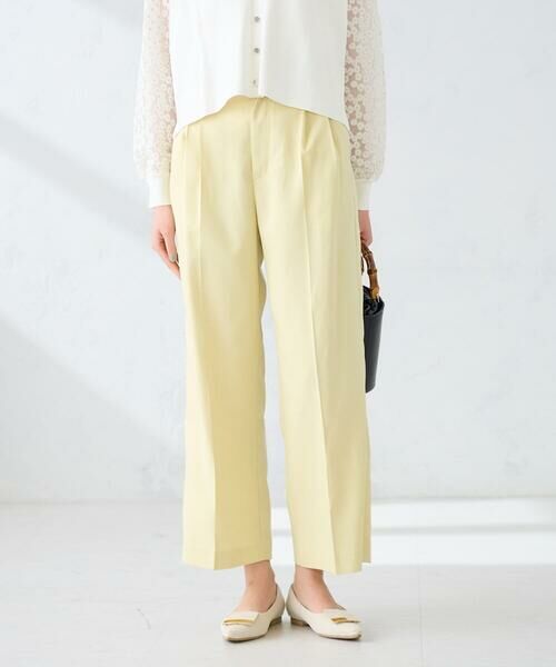 a.v.v / アー・ヴェ・ヴェ その他パンツ | 【洗える】タックワイドパンツ（ライトイエロー）
