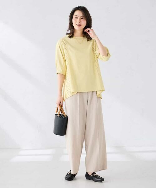 a.v.v / アー・ヴェ・ヴェ その他パンツ | 【接触冷感/UVカット】リネンライク2タックワイドパンツ【セットアップ対応/アンチピリング】 | 詳細1