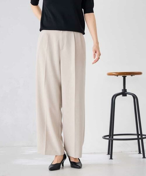 a.v.v / アー・ヴェ・ヴェ その他パンツ | 【接触冷感/UVカット】リネンライク2タックワイドパンツ【セットアップ対応/アンチピリング】 | 詳細11