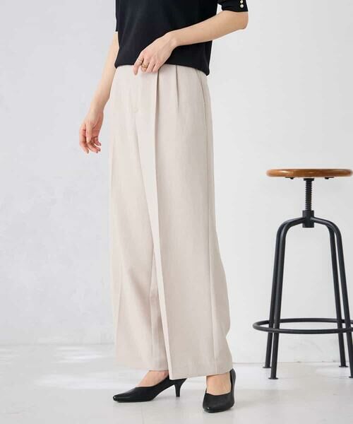 a.v.v / アー・ヴェ・ヴェ その他パンツ | 【接触冷感/UVカット】リネンライク2タックワイドパンツ【セットアップ対応/アンチピリング】 | 詳細12