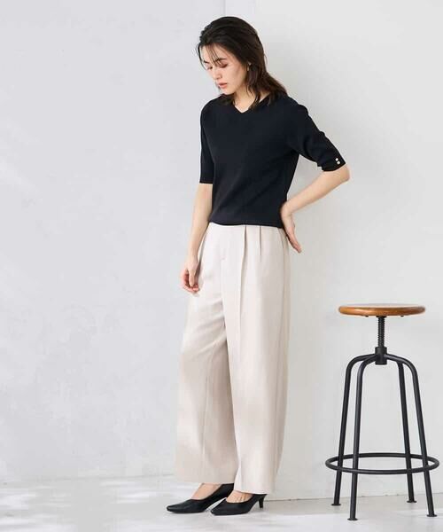 a.v.v / アー・ヴェ・ヴェ その他パンツ | 【接触冷感/UVカット】リネンライク2タックワイドパンツ【セットアップ対応/アンチピリング】 | 詳細16