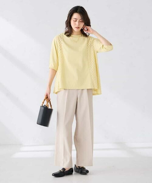 a.v.v / アー・ヴェ・ヴェ その他パンツ | 【接触冷感/UVカット】リネンライク2タックワイドパンツ【セットアップ対応/アンチピリング】 | 詳細3