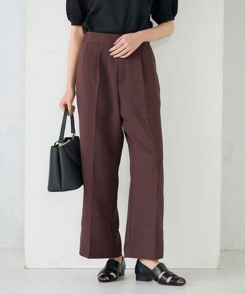 a.v.v / アー・ヴェ・ヴェ その他パンツ | 【接触冷感/UVカット】リネンライク2タックワイドパンツ【セットアップ対応/アンチピリング】 | 詳細5