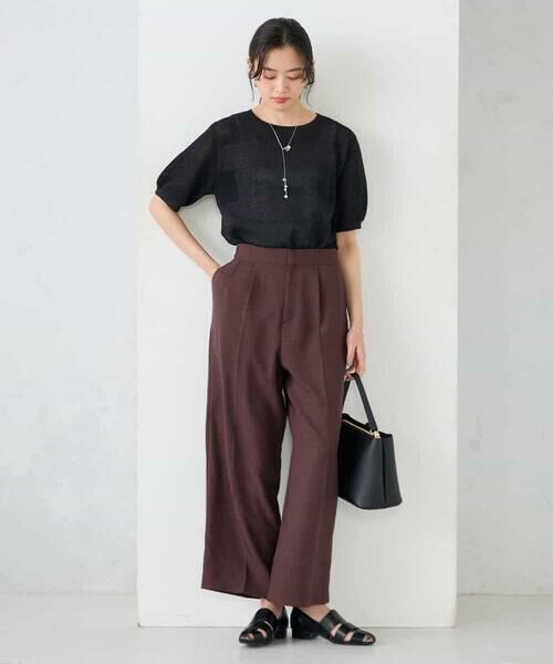 a.v.v / アー・ヴェ・ヴェ その他パンツ | 【接触冷感/UVカット】リネンライク2タックワイドパンツ【セットアップ対応/アンチピリング】 | 詳細6