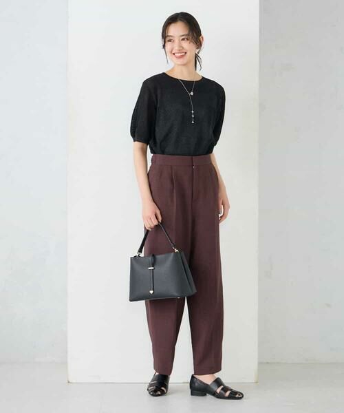 a.v.v / アー・ヴェ・ヴェ その他パンツ | 【接触冷感/UVカット】リネンライク2タックワイドパンツ【セットアップ対応/アンチピリング】 | 詳細8