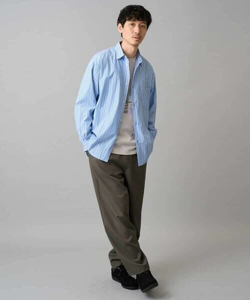 a.v.v / アー・ヴェ・ヴェ シャツ・ブラウス | 【洗濯機で洗える/毛玉になりにくい】ワイドストレッチストライプシャツ | 詳細9