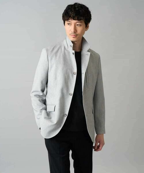 a.v.v / アー・ヴェ・ヴェ セットアップ | 【スマート/イージーケア/洗濯機で洗える/毛玉になりにくい/ストレッチ】ドライタッチメランジコンバーチブルジャケット（グレー）