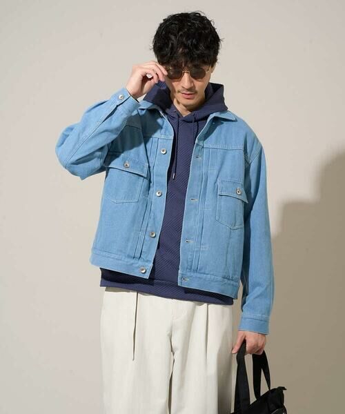 a.v.v / アー・ヴェ・ヴェ Gジャン・デニムジャケット | 【洗濯機で洗える】ワイドシルエットデニムジャケット | 詳細1