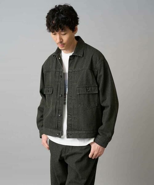 a.v.v / アー・ヴェ・ヴェ Gジャン・デニムジャケット | 【洗濯機で洗える】ワイドシルエットデニムジャケット（ブラック）