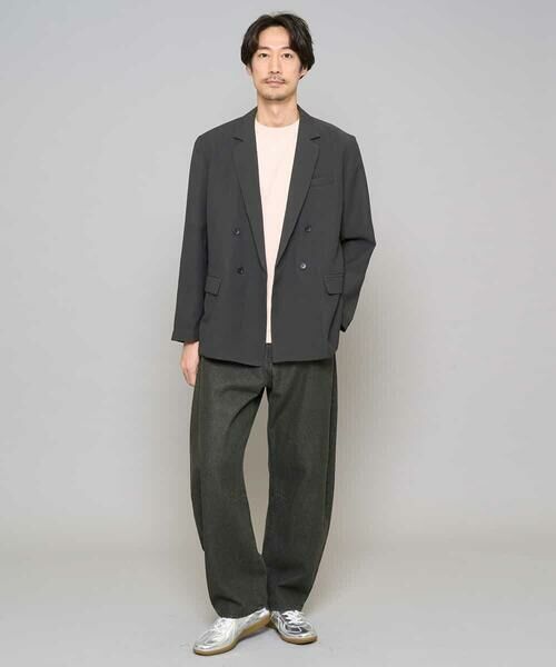 a.v.v / アー・ヴェ・ヴェ セットアップ | 【イージーケア/洗濯機で洗える/毛玉になりにくい/ストレッチ】メッシュストレッチダブルブレストジャケット | 詳細3