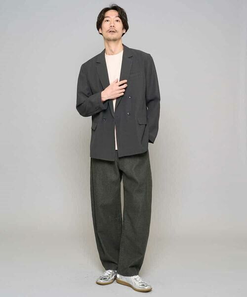 a.v.v / アー・ヴェ・ヴェ セットアップ | 【イージーケア/洗濯機で洗える/毛玉になりにくい/ストレッチ】メッシュストレッチダブルブレストジャケット | 詳細5