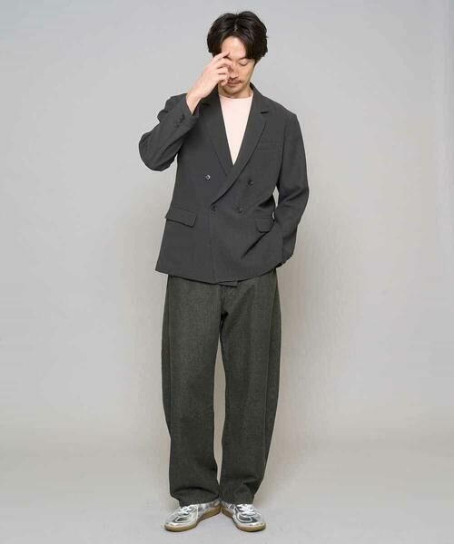 a.v.v / アー・ヴェ・ヴェ セットアップ | 【イージーケア/洗濯機で洗える/毛玉になりにくい/ストレッチ】メッシュストレッチダブルブレストジャケット | 詳細7