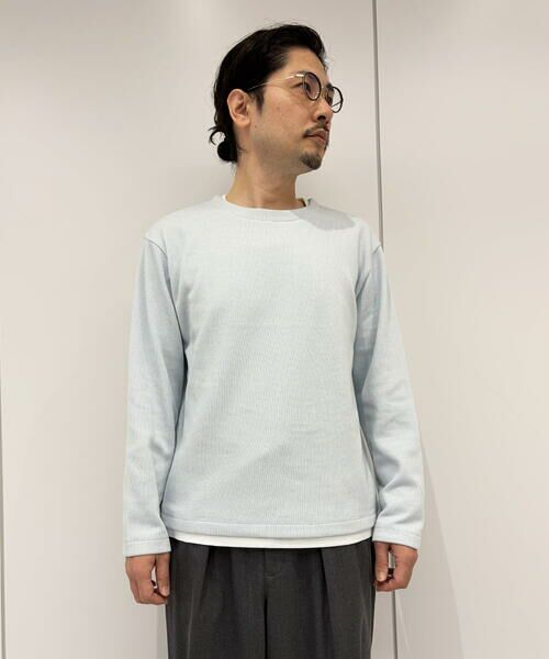 a.v.v / アー・ヴェ・ヴェ カットソー | 【イージーケア/洗濯機で洗える】畔裏起毛フェイクレイヤードカットソー | 詳細7