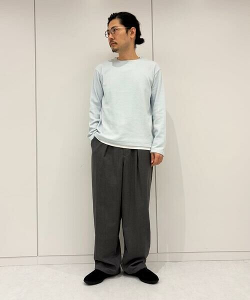 a.v.v / アー・ヴェ・ヴェ カットソー | 【イージーケア/洗濯機で洗える】畔裏起毛フェイクレイヤードカットソー（ライトブルー）