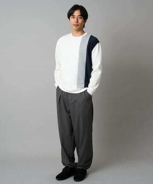 a.v.v / アー・ヴェ・ヴェ スウェット | 【イージーケア/洗濯機で洗える】フクレジャカード縦切替プルオーバー | 詳細1