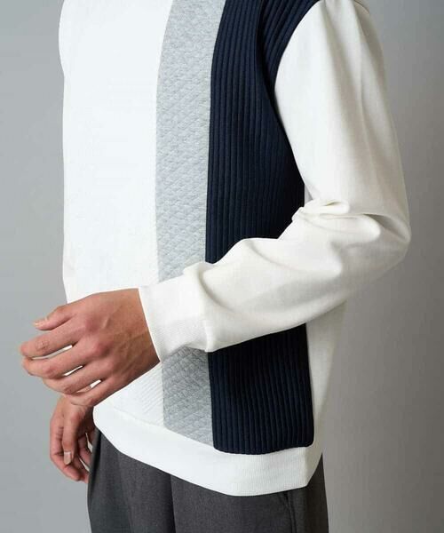 a.v.v / アー・ヴェ・ヴェ スウェット | 【イージーケア/洗濯機で洗える】フクレジャカード縦切替プルオーバー | 詳細8