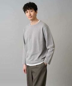 a.v.v / アー・ヴェ・ヴェ カットソー | 【イージーケア/洗濯機で洗える/毛玉になりにくい】ヘンケイヘリンボンフェイクレイヤードカットソー