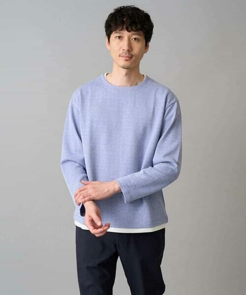 a.v.v / アー・ヴェ・ヴェ カットソー | 【イージーケア/洗濯機で洗える/毛玉になりにくい】ヘンケイヘリンボンフェイクレイヤードカットソー | 詳細11