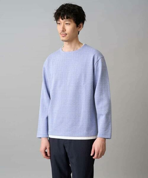 a.v.v / アー・ヴェ・ヴェ カットソー | 【イージーケア/洗濯機で洗える/毛玉になりにくい】ヘンケイヘリンボンフェイクレイヤードカットソー | 詳細12