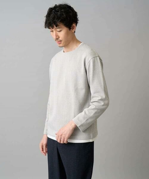 a.v.v / アー・ヴェ・ヴェ カットソー | 【イージーケア/洗濯機で洗える/毛玉になりにくい】ヘンケイヘリンボンフェイクレイヤードカットソー | 詳細19
