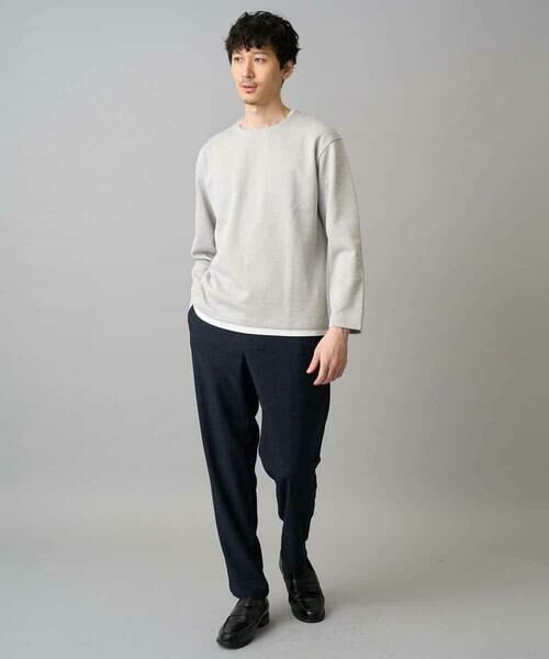 a.v.v / アー・ヴェ・ヴェ カットソー | 【イージーケア/洗濯機で洗える/毛玉になりにくい】ヘンケイヘリンボンフェイクレイヤードカットソー | 詳細6