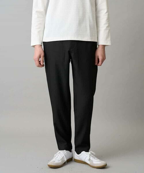 a.v.v / アー・ヴェ・ヴェ チノ・ワークパンツ | 【イージーケア/洗濯機で洗える/毛玉になりにくい/ストレッチ】メランジツイルセミルーズパンツ（ブラック）