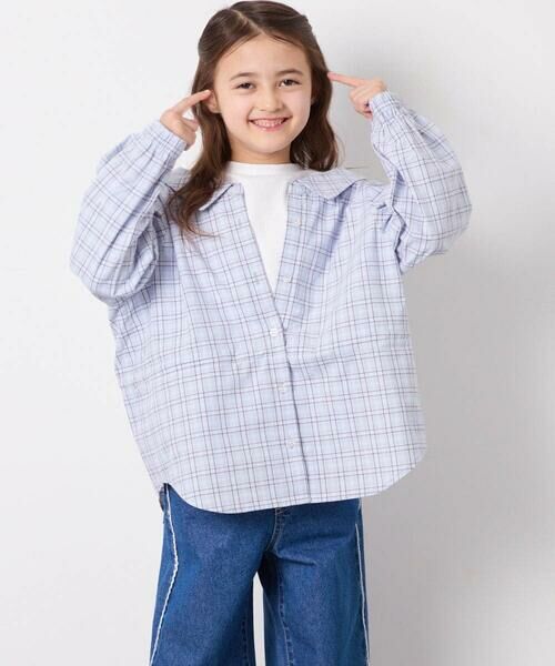 a.v.v / アー・ヴェ・ヴェ シャツ・ブラウス | [130-160]スプリングチェックレイヤード風ブラウス | 詳細1