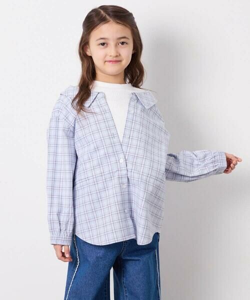 a.v.v / アー・ヴェ・ヴェ シャツ・ブラウス | [130-160]スプリングチェックレイヤード風ブラウス | 詳細2