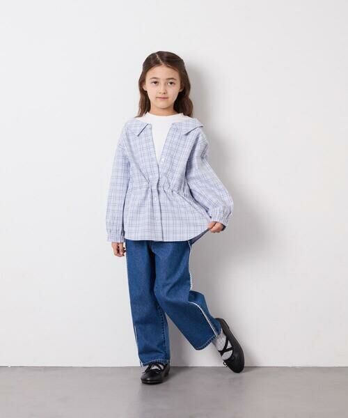 a.v.v / アー・ヴェ・ヴェ シャツ・ブラウス | [130-160]スプリングチェックレイヤード風ブラウス | 詳細6