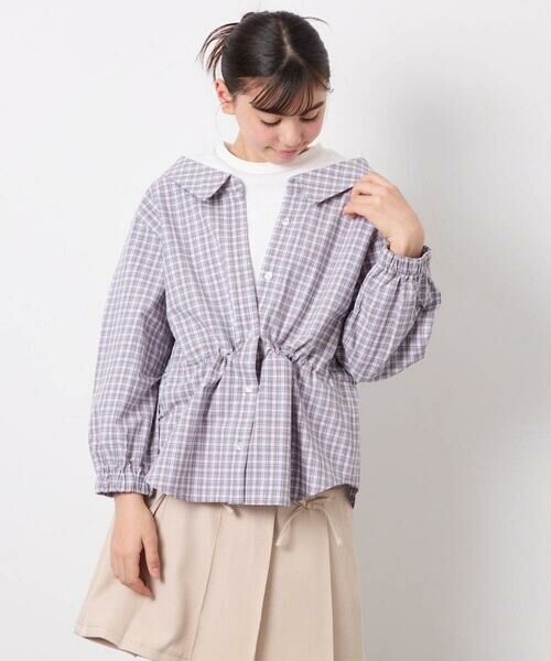 a.v.v / アー・ヴェ・ヴェ シャツ・ブラウス | [130-160]スプリングチェックレイヤード風ブラウス | 詳細11