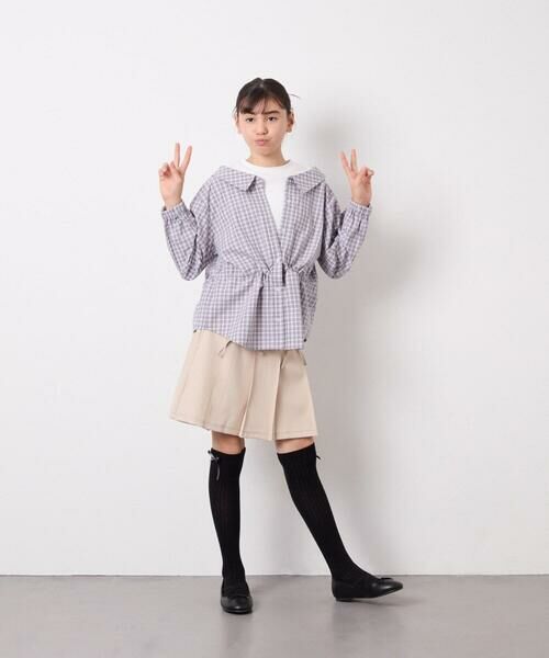 a.v.v / アー・ヴェ・ヴェ シャツ・ブラウス | [130-160]スプリングチェックレイヤード風ブラウス | 詳細15