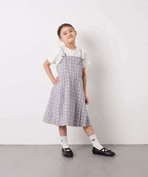 a.v.v / アー・ヴェ・ヴェ ロング・マキシ丈ワンピース | [130-160]フロントリボンプリーツジャンスカ | 詳細2
