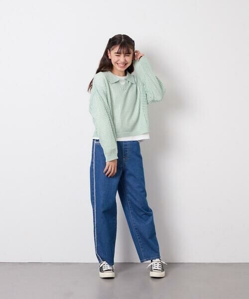 a.v.v / アー・ヴェ・ヴェ ニット・セーター | [120-160][セット]襟付きメッシュニットレイヤードトップス | 詳細15