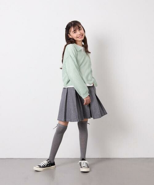 a.v.v / アー・ヴェ・ヴェ ニット・セーター | [120-160][セット]襟付きメッシュニットレイヤードトップス | 詳細19