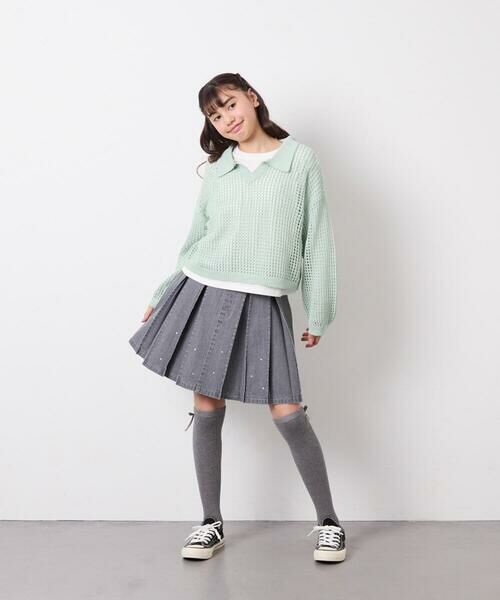 a.v.v / アー・ヴェ・ヴェ ニット・セーター | [120-160][セット]襟付きメッシュニットレイヤードトップス | 詳細20