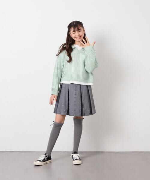 a.v.v / アー・ヴェ・ヴェ ニット・セーター | [120-160][セット]襟付きメッシュニットレイヤードトップス | 詳細21