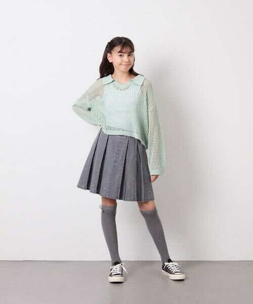 a.v.v / アー・ヴェ・ヴェ ニット・セーター | [120-160][セット]襟付きメッシュニットレイヤードトップス | 詳細23