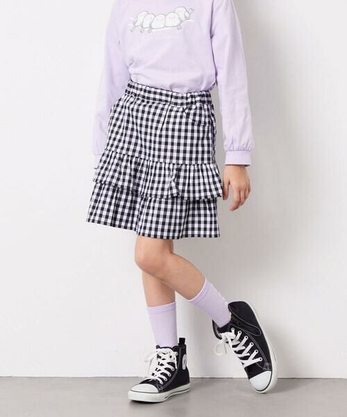 a.v.v / アー・ヴェ・ヴェ ミニ・ひざ丈スカート | [110-150]ギンガムフリルスカート | 詳細2