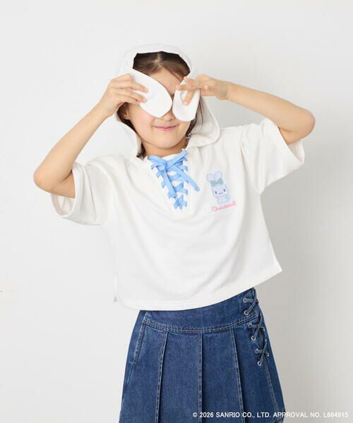 a.v.v / アー・ヴェ・ヴェ カットソー | 【数量限定】[110-160][シナモロール＆ポチャッコ]ミミ付きオーバーTシャツ | 詳細1