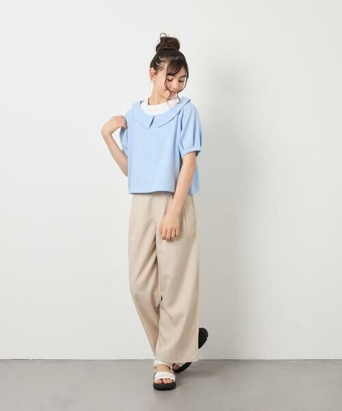 a.v.v / アー・ヴェ・ヴェ その他パンツ | [120-160]麻調サス付きワイドパンツ | 詳細15