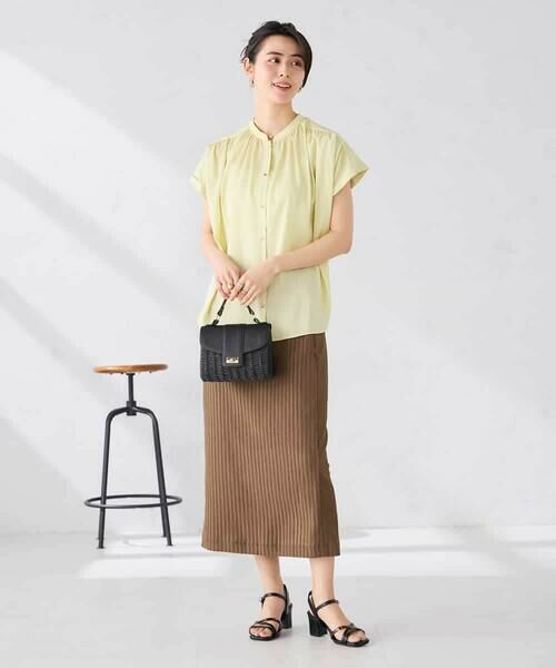 a.v.v / アー・ヴェ・ヴェ シャツ・ブラウス | 【接触冷感/UVカット】サテンギャザーブラウス【吸水速乾/イージーケア】 | 詳細10