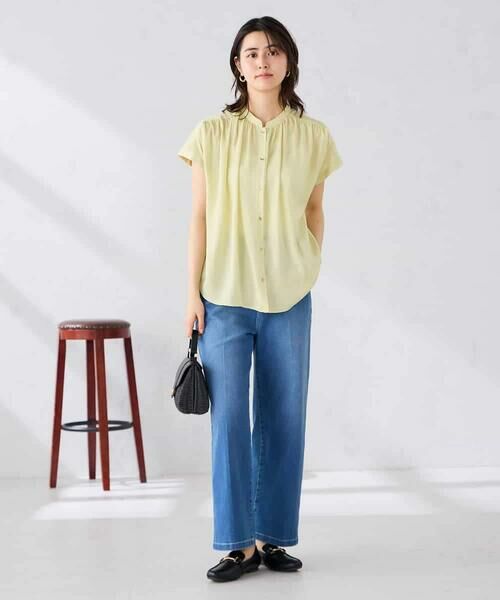 a.v.v / アー・ヴェ・ヴェ シャツ・ブラウス | 【接触冷感/UVカット】サテンギャザーブラウス【吸水速乾/イージーケア】 | 詳細2