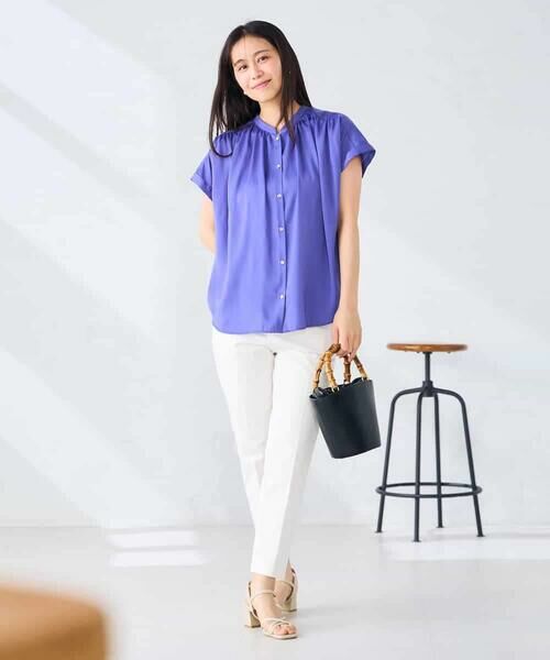 a.v.v / アー・ヴェ・ヴェ シャツ・ブラウス | 【接触冷感/UVカット】サテンギャザーブラウス【吸水速乾/イージーケア】 | 詳細26